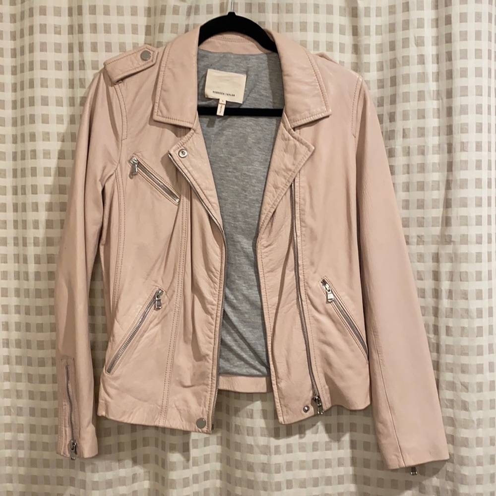 Rebecca Minkoff light PINK Leather Jacket - Picture 1 of 6